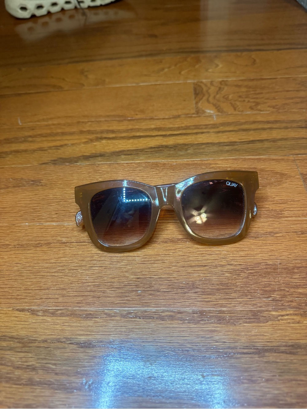 Quay Australia Olive Brown Square Sunglasses